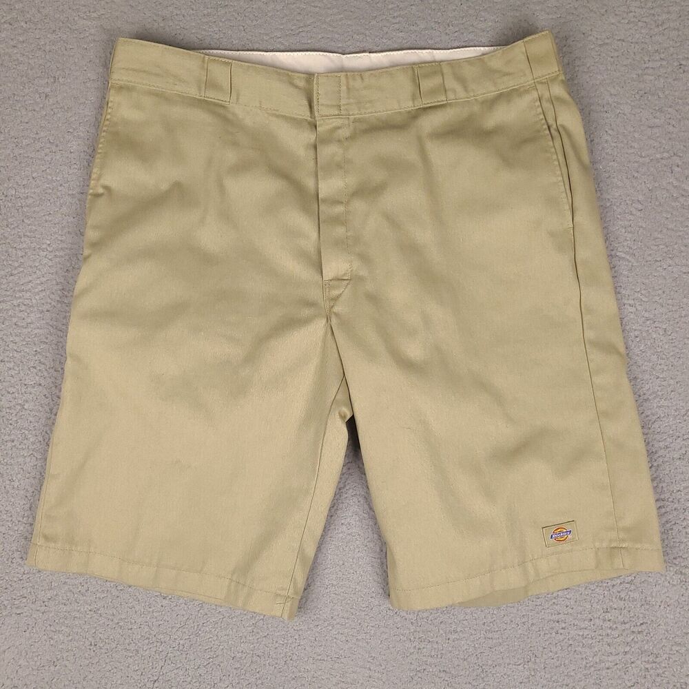 Dickies Shorts Mens Size 42 Brown Beige Ripstop Utility Work Flat Front Chino